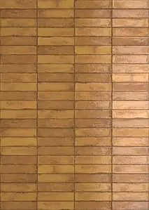 Azulejo base, Efecto monocolor, Color amarillo, Cerámica, 6x30 cm, Acabado brillo