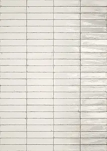 Azulejo base, Efecto monocolor, Color blanco, Cerámica, 6x30 cm, Acabado brillo