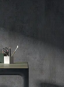 Koristelaatta, Teema metalli, Väri musta väri, Lasittamaton porcellanato, 100x300 cm, Pinta matta