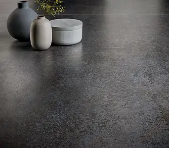 Basistegels, Effect metaal-look, Kleur zwarte, Ongeglazuurd porseleinen steengoed, 100x300 cm, Oppervlak mat