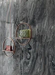Carrelage, Effet autres types de marbre, Teinte grise, Grès cérame non-émaillé, 120x278 cm, Surface polie