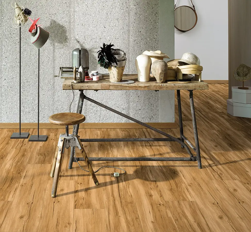 Background tile, Effect wood, Color brown, Vinyl, 22.9x121.9 cm, Finish antislip