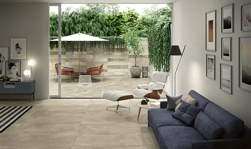 Background tile, Effect concrete,other stones, Color beige, Glazed porcelain stoneware, 60x120 cm, Finish antislip