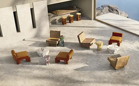 Background tile, Effect other stones, Color grey, Glazed porcelain stoneware, 120x120 cm, Finish antislip