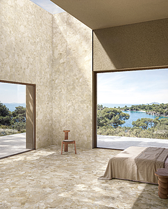 Background tile, Effect other stones, Color beige, Glazed porcelain stoneware, 120x120 cm, Finish antislip