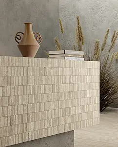 Mosaik flise, Effekt travertin, Farve beige, Glaseret porcelænsstentøj, 30x30 cm, Overflade skridsikker