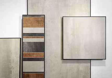 Hintergrundfliesen, Optik metall,beton, Farbe beige, Glasiertes Feinsteinzeug, 120x260 cm, Oberfläche matte