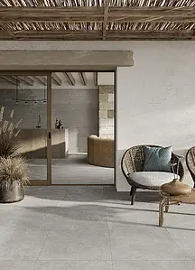 Background tile, Effect concrete, Color grey, Glazed porcelain stoneware, 60x60 cm, Finish antislip