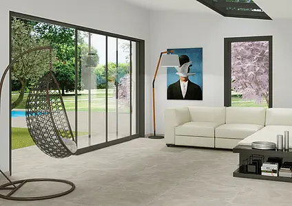 Hintergrundfliesen, Optik beton, Farbe graue, Glasiertes Feinsteinzeug, 90x90 cm, Oberfläche rutschfeste