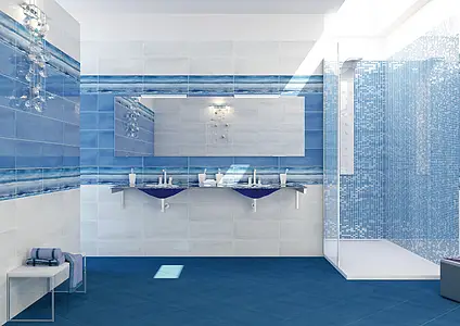 Mosaikkflis, Farge marineblå, Keramikk, 30x30 cm, Overflate glanset