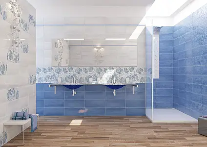 Background tile, Color navy blue, Ceramics, 20x50 cm, Finish glossy