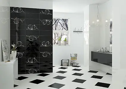 Background tile, Effect unicolor, Color black, Glazed porcelain stoneware, 31x31 cm, Finish matte