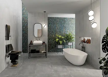 Background tile, Effect concrete, Color grey, Glazed porcelain stoneware, 60x120 cm, Finish matte