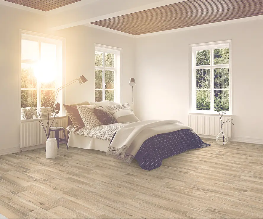 Background tile, Effect wood, Color beige, Glazed porcelain stoneware, 15x60 cm, Finish matte