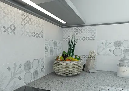 Background tile, Color white, Ceramics, 20x50 cm, Finish matte
