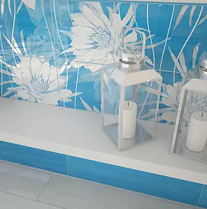 Peça decorativa, Cor azul-marinho, Cerâmica, 25x75 cm, Superfície brilhante