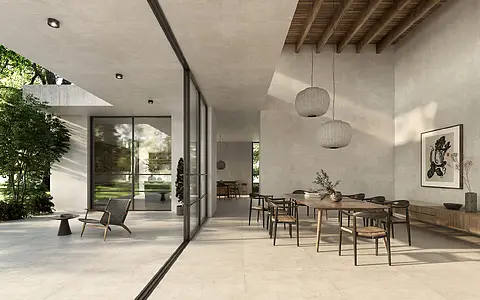 Background tile, Effect terracotta,concrete, Color beige, Glazed porcelain stoneware, 100x100 cm, Finish antislip