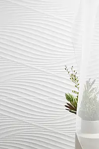 Background tile, Effect unicolor, Color white, Ceramics, 33.3x100 cm, Finish matte