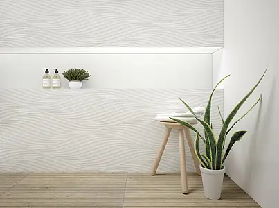 Background tile, Effect unicolor, Color white, Ceramics, 33.3x100 cm, Finish matte