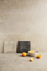 Basistegels, Effect betonlook, Kleur beige,bruine, Ongeglazuurd porseleinen steengoed, 90x90 cm, Oppervlak antislip