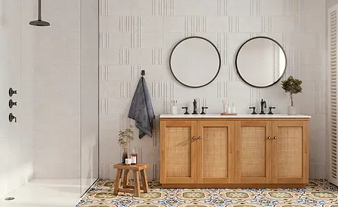 Background tile, Color grey,multicolor, Style designer, Glazed porcelain stoneware, 45x45 cm, Finish aged