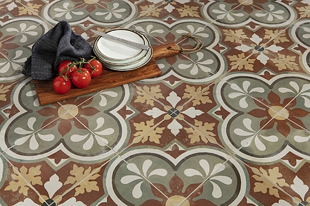 Background tile, Color grey,brown,multicolor, Style designer, Glazed porcelain stoneware, 45x45 cm, Finish aged