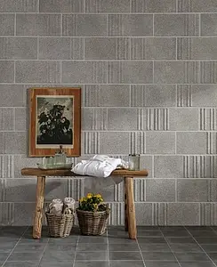Background tile, Effect concrete, Color grey, Style designer, Ceramics, 20x40 cm, Finish 3D