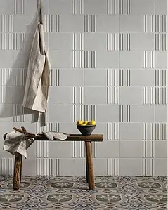 Background tile, Effect concrete, Color white, Style designer, Ceramics, 20x40 cm, Finish 3D