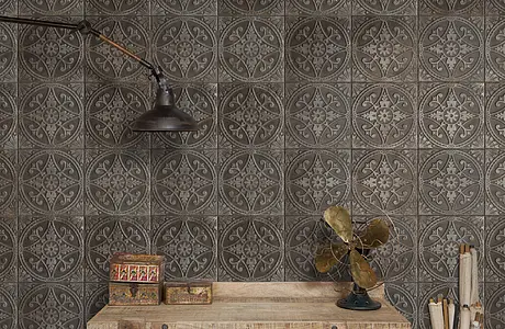 Background tile, Color black, Style designer, Ceramics, 33x33 cm, Finish matte