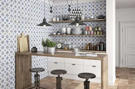 Background tile, Color white, Style designer, Ceramics, 33x33 cm, Finish antislip