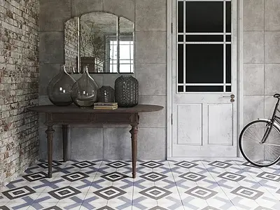 Background tile, Effect concrete, Color grey, Style designer, Glazed porcelain stoneware, 45.2x45.2 cm, Finish matte