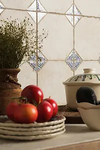 Grundflise, Farve beige, Stil designer, Glaseret porcelænsstentøj, 45.2x45.2 cm, Overflade med antiklook