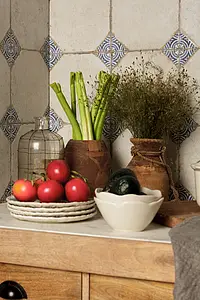 Farve beige, Stil designer, Grundflise, Glaseret porcelænsstentøj, 45.2x45.2 cm, Overflade med antiklook