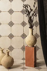 Grundflise, Farve beige, Stil designer, Glaseret porcelænsstentøj, 45.2x45.2 cm, Overflade med antiklook