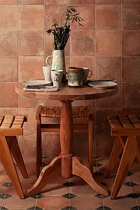 Background tile, Effect terracotta, Color brown, Style designer, Glazed porcelain stoneware, 45.2x45.2 cm, Finish antislip