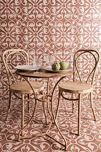 Background tile, Effect faux encaustic tiles, Color brown, Style designer, Glazed porcelain stoneware, 45x45 cm, Finish matte