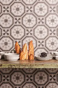 Background tile, Effect faux encaustic tiles, Color multicolor, Glazed porcelain stoneware, 45x45 cm, Finish matte
