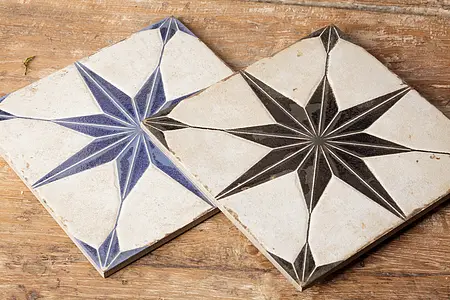 Background tile, Color beige,black, Style designer, Glazed porcelain stoneware, 22.3x22.3 cm, Finish matte