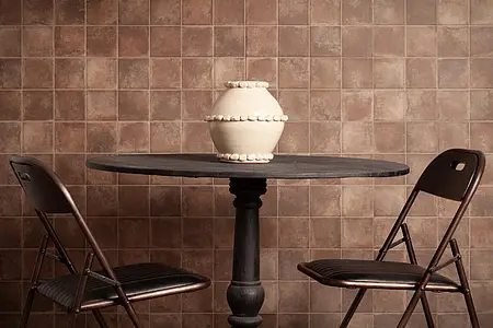 Background tile, Effect terracotta, Color brown, Style designer, Glazed porcelain stoneware, 22.3x22.3 cm, Finish antislip