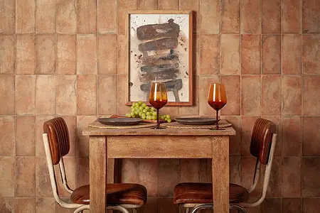 Background tile, Effect terracotta, Color beige,brown, Style designer, Glazed porcelain stoneware, 22.3x22.3 cm, Finish antislip