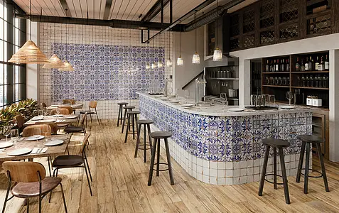 Background tile, Effect wood, Color brown, Style designer, Glazed porcelain stoneware, 19.5x121.5 cm, Finish antislip