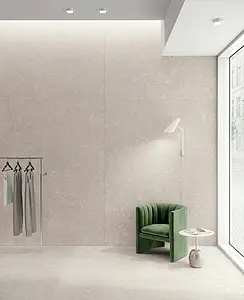 Background tile, Effect stone,limestone, Color white, Unglazed porcelain stoneware, 100x100 cm, Finish matte