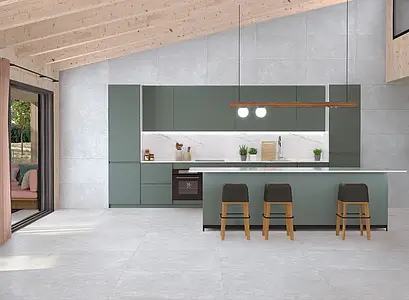 Background tile, Effect concrete, Color grey, Unglazed porcelain stoneware, 90x90 cm, Finish antislip