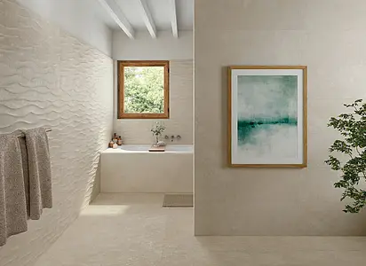Background tile, Effect concrete, Color beige, Ceramics, 33.3x100 cm, Finish matte