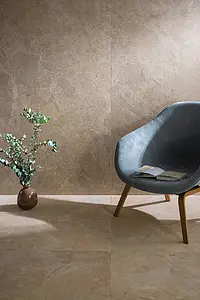 Background tile, Effect sandstone, Color brown, Unglazed porcelain stoneware, 100x275 cm, Finish matte