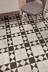 Background tile, Color black & white, Style victorian, Glazed porcelain stoneware, 33x33 cm, Finish matte