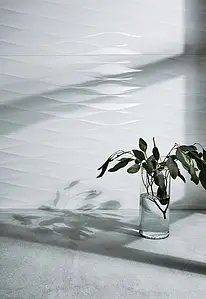 Background tile, Color white, Ceramics, 33.3x100 cm, Finish 3D