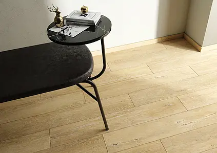 Background tile, Effect wood, Color brown, Glazed porcelain stoneware, 19.5x121.5 cm, Finish antislip