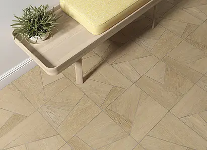 Mosaic tile, Effect wood, Color brown, Glazed porcelain stoneware, 30x30 cm, Finish antislip