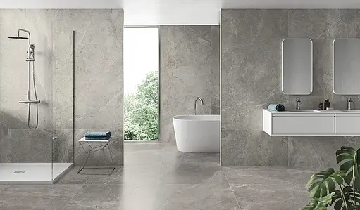 Background tile, Effect other stones, Color grey, Unglazed porcelain stoneware, 90x90 cm, Finish antislip